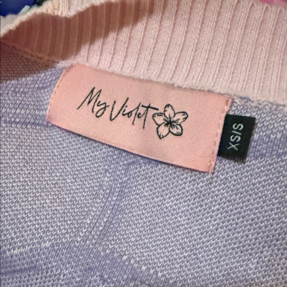 My Violet Cotton Candy Cobweb Cardigan XS S - Picture 2 of 5